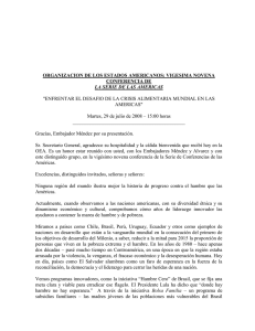 &#34;ENFRENTAR EL DESAFIO DE LA CRISIS ALIMENTARIA MUNDIAL EN LAS AMERICAS&#34;