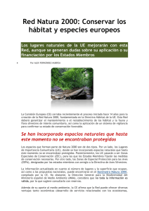 Red Natura 2000: Conservar los hábitat y especies europeos