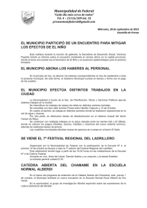 EL MUNICIPIO PARTICIPÓ DE UN ENCUENTRO PARA MITIGAR Municipalidad de Federal