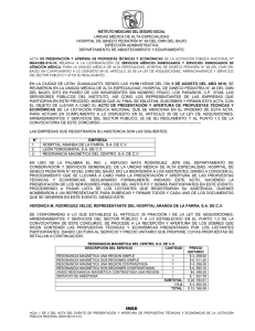 UNIDAD MÉDICA DE ALTA ESPECIALIDAD DIRECCIÓN ADMINISTRATIVA