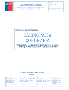 CARDIOPATIA CORONARIA - Servicio de Salud Coquimbo