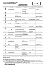 Calendario de Pruebas II semestre 2015 3Â°A