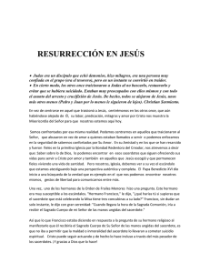 RESURRECCIÓN EN JESÚS. Pascua de Resurrección de 2012.