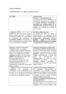 VOLUNTARIADO  COMPARATIVO:  Ley 17885 – proyecto R. Long Ley 17885