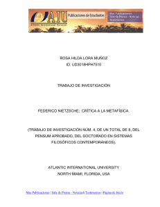 Doctorado Trabajo 4 - Nietzsche - Atlantic International University