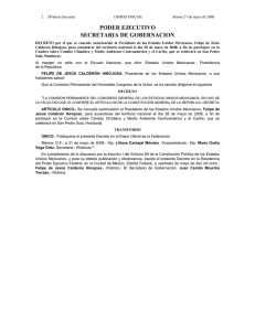 Permiso 14: Autorizado al Presidente Felipe de Jesús Calderón