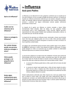 Qué es la Influenza? Cuáles son los síntomas de la Influenza