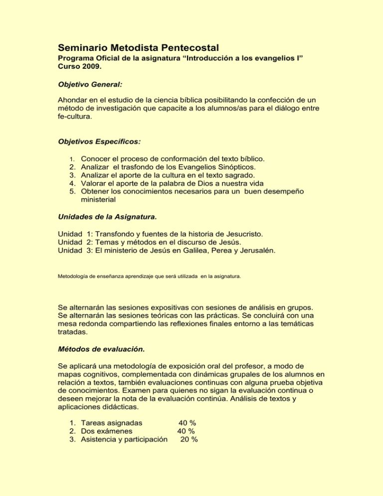 Leer Libro Texto Seminario Metodista Pentecostal