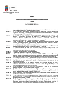 Ley  14/1986,  de  25  de ... ANEXO I PROGRAMA CUERPO DE DIPLOMADOS Y TÉCNICOS MEDIOS