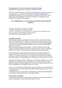 «El compromiso», la carta de los jóvenes cristianos de Europa