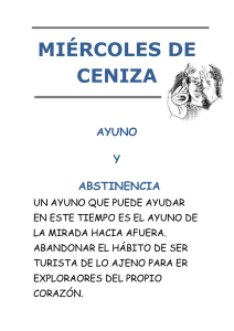 MIÉRCOLES DE CENIZA  AYUNO