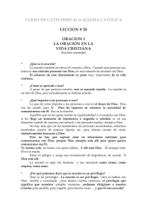 CURSO DE CATECISMO de la IGLESIA CATÓLICA LECCION # 20