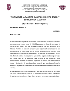 INSTITUTO POLITÉCNICO NACIONAL  TRATAMIENTO AL PACIENTE DIABÉTICO MEDIANTE CALOR  Y