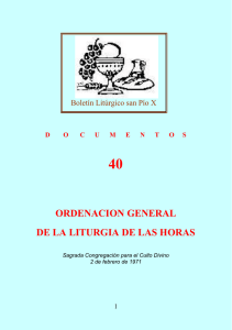 ORDENACION GENERAL DE LA LITURGIA DE LAS HORAS