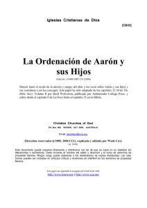 La Ordenación de Aarón y sus Hijos [CB43]
