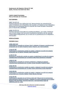 Suplemento del Registro Oficial Nº 168 Quito, Viernes 9 de Abril del