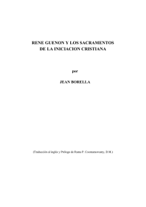 Borella -Rene Guenon y los sacramentos de la iniciacion cristiana