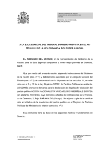 Demanda para ilegalizar ANV