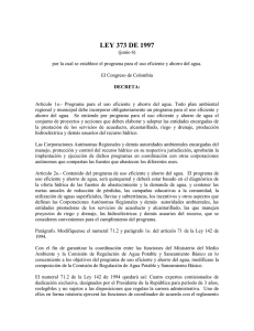 LEY 373 DE 1997 - Corporación Autónoma Regional del Atlántico