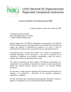 presupuesto alternativo para el campo 2008