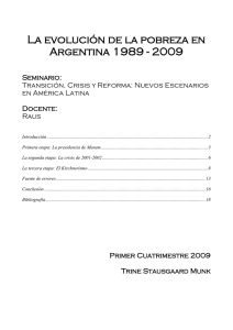 La evolución de la pobreza en Argentina 1989 - 2009