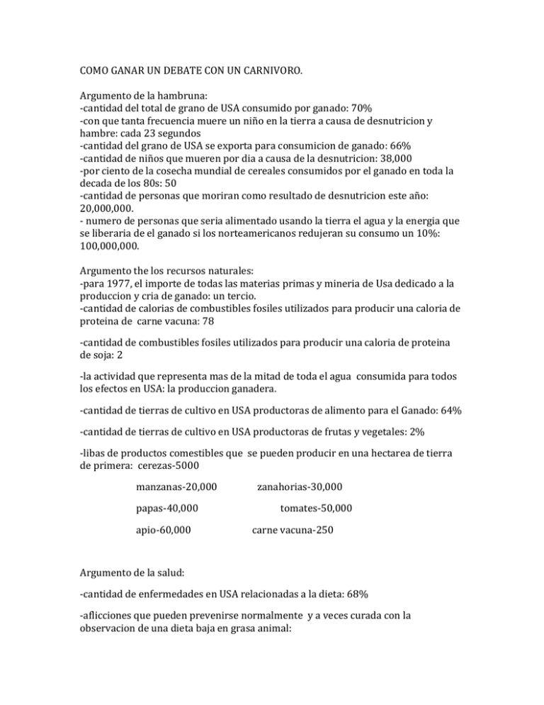 COMO GANAR UN DEBATE CON UN CARNIVORO