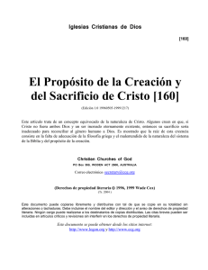 El Propósito de la Creación y del Sacrificio de Cristo [160]