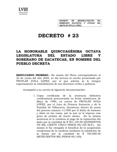DECRETO DE REHABILITACI&Oacute;N DE DERECHOS POL&Iacute;TICOS Y