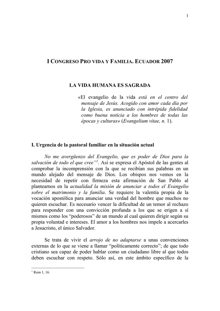 LA VIDA HUMANA ES SAGRADA