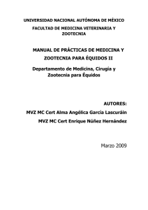 MANUAL DE PRÁCTICAS DE MEDICINA Y ZOOTECNIA PARA ÉQUIDOS II