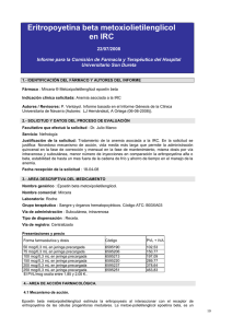 Eritropoyetina beta metoxiolietilenglicol en IRC  22/07/2008