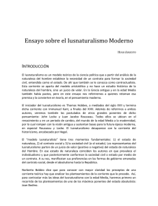 Ensayo sobre el Iusnaturalismo Moderno  I NTRODUCCIÓN