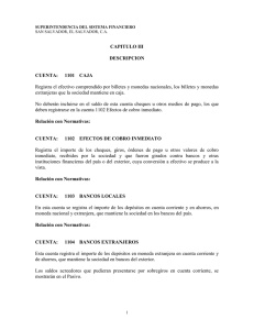 CAPITULO III  DESCRIPCION CUENTA: