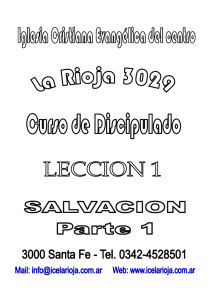 Lección 1: LA SALVACIÓN - I.C.E. del Centro La Rioja 3029 Santa Fe