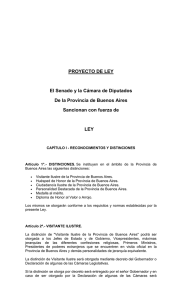 PROYECTO DE LEY El Senado y la Cámara de Diputados