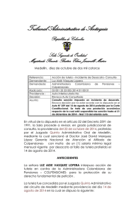 Tribunal Administrativo de Antioquia  Magistrada Ponente: Beatriz Elena Jaramillo Muñoz