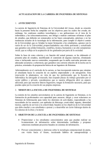 ACTUALIZACION DE LA CARRERA DE INGENIERIA DE SISTEMAS