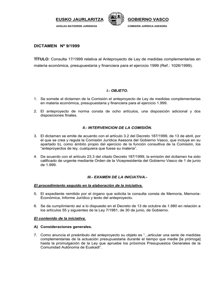 DICTAMEN LET DE MEDIDAS PRESUPUESTARIAS