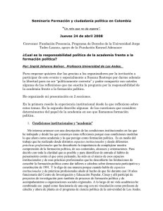 Seminario Formación y ciudadanía política en Colombia