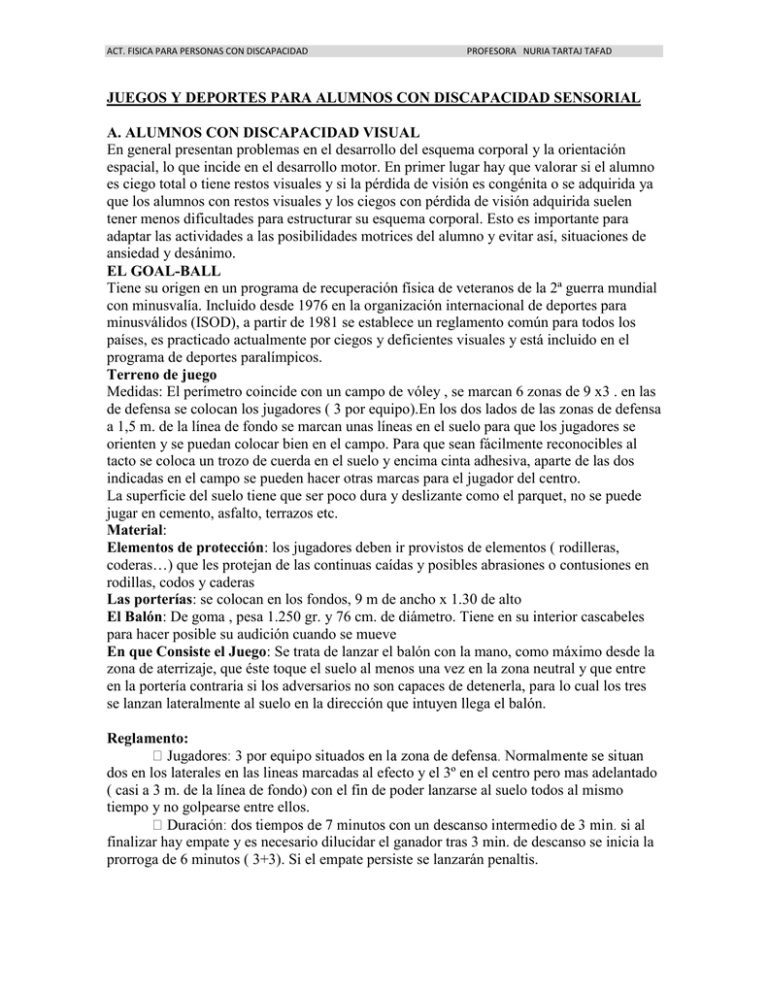 deportes para personas con discapacidad E