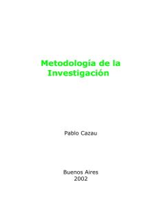 Cazau_metodologia - Metodología de la Investigación
