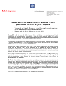 General Motors de México beneficia a más de 179,000 personas en