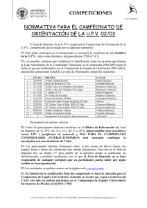 Normativa Campeonato Interno - Universidad Politécnica de Valencia