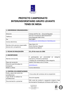 PROYECTO CAMPEONATO INTERUNIVERSITARIO GRUPO