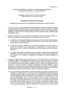 SC46 Doc. 12 CONVENCIÓN SOBRE EL COMERCIO INTERNACIONAL DE ESPECIES