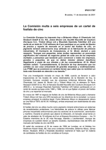 La  Comisión  multa  a  seis ... fosfato de cinc IP/01/1797