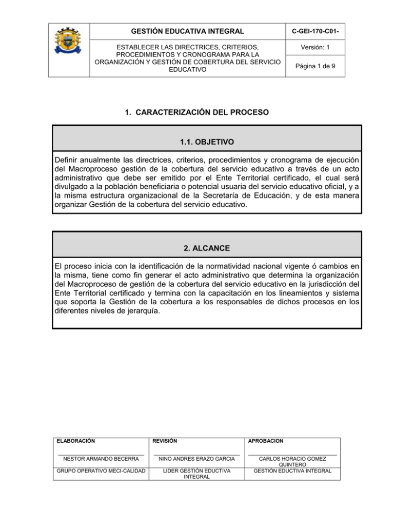 1 Caracterizaci n Del Proceso Alcald a Municipal De Popay n
