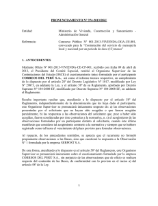 PRONUNCIAMIENTO N° 374-2013/DSU Entidad: Ministerio de