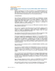 RIESGOS DEL TRABAJO Decreto 49/2014 Bs. As., 14/1/2014
