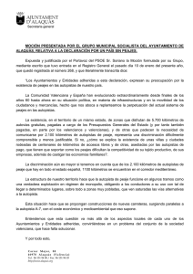 Acord Moción del Grupo Municipal PSOE relativa a la declaración